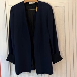 Designer Sylvia Heisel baby and black Silk Jacket size 10